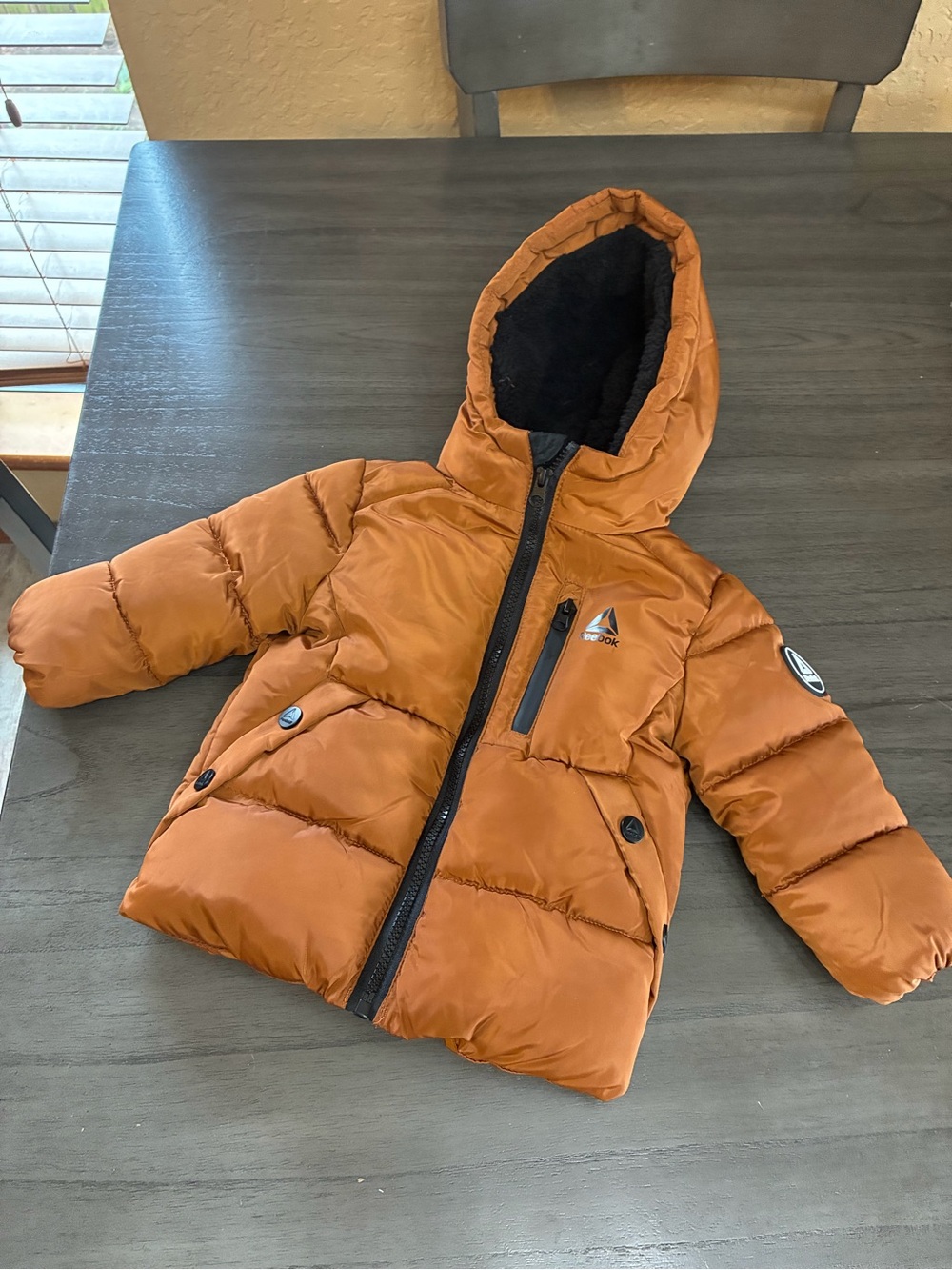 Reebok Toddler Fleece Lined Puffer Jacket New Without Tags Size 18 Months